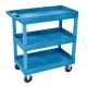 H Wilson 18 inch x 35 inch 3-Tub Shelf Utility Cart, Blue
