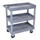 H Wilson 18 inch x 35 inch 3-Tub Shelf Utility Cart, Gray - EC111HD-G