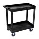 H Wilson Heavy Duty EC Series 18 W x 35 inch 2-Tub Shelf Utility Cart, Black