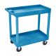 H Wilson 18 inch x 35 inch 2-Tub Shelf Utility Cart, Blue - EC11HD-BU