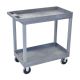 H Wilson 18 inch x 35 inch 2-Tub Shelf Utility Cart, Gray - EC11HD-G