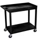 Luxor EC 35.25 in. W x 18 in. D x 32.5 in. H Utility Cart with 1-Tub and 1-Flat Shelf in Black