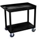 Luxor EC 32 in. W x 18 in. D 33.5 in. H 2-Shelf Utility Cart w/ 5 in. Casters in Black
