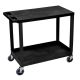 H Wilson EC Series 18 inch W x 35 inch L 3-Shelf Utility Cart, Black