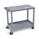 Luxor 35.25 in. W x 18 in. D x 32.5 in. H 1-Tub and 1-Flat Shelf Utility Cart in Gray