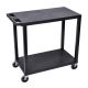 Luxor EC 32 inch 2-Shelf Utility Cart in Black