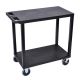 Luxor EC 32 in. 2-Shelf Utility Cart w/ 5 in. Casters in Black