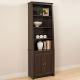 Prepac 80inch Espresso Wood 4-shelf Standard Bookcase w/ Doors