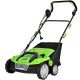 Costway 15-in. 13 Amp Corded Electric Push Button Start Walk Behind Push Mower Scarifier Electric Lawn Dethatcher Green