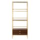 Safavieh 72inch Gold/Walnut Metal 4-shelf Etagere Bookcase w/ Open Back