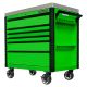 Extreme Tools EX Professional 41 in. 6-Drawer Tool Utility Cart w/ Stainless Steel Slider Top and Bumpers in Lime Green