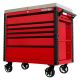 Extreme Tools EX Professional 41 in. 6-Drawer Tool Utility Cart w/ Stainless Steel Slider Top and Bumpers in Red