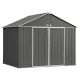 Arrow 10 ft. W x 8 ft. H x 8 ft. D EZEE Extra-High Galvanized Steel Gable Shed in Charcoal/Cream with Snap-IT Quick Assembly