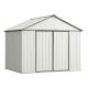 Arrow 10-ft W x 8-ft H x 8-ft D EZEE Galvanized Steel High Gable Shed in Cream/Charcoal Trim w/ Snap-IT Quick Assembly