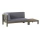 Elisha Gray 2-Piece Wood Left-Armed Patio Conversation Set with Dark Gray Cushions