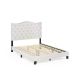 Furinno - Lille White Linen Full Tufted Bed Frame