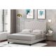 Furinno - Lille White Linen Queen Tufted Bed Frame