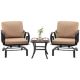 Swingable 3-Piece Metal Outdoor Bistro Set with Brown Cushions with Elegant Contemporary Design