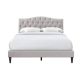 Furnishings Direct Driftwood Sand Beige Upholstered Queen Platform Bed with Tufted Arched Headboard