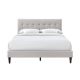 Furnishings Direct Westwood Sand Beige Upholstered Queen Platform Bed w/ Tufted Rectangle Headboard