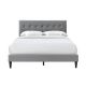 Furnishings Direct Westwood Stone Silver Upholstered Queen Platform Bed w/ Tufted Rectangle Headboard