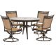 Hanover Fontana 5 pc Aluminum Round Outdoor Dining Set w/ Swivels and Cast-Top Table