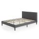 Zinus Maddon Grey Upholstered Full Platform Bed Frame w/ USB Ports