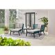 Hampton Bay Heather Glen 5-Piece Metal Patio Conversation Set w/ Stone Grey Cushions