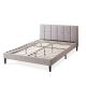 Zinus Lottie Beige Queen Upholstered Platform Bed Frame w/ Short Headboard