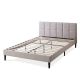 Zinus Lottie Beige Queen Upholstered Platform Bed Frame w/ Short Headboard and USB Ports