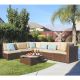 Freestyle Patiorama 7-Piece Wicker Outdoor Sectional Set with Beige Cushions