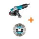 Makita 7.5 AMP Corded 4-1/2 in. X-LOCK Angle Grinder w/ bonus X-Lock 4-1/2 in. Segmented Diamond Blade for Masonry Cutting