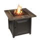 Endless Summer 30inch W x 25.4inch H Square Steel Frame and Wood Grain Print Resin Mantel LP Gas Fire Pit w/ Integrated Ignition - GAD15285SP
