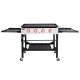Royal Gourmet 36 in. 4-Burner Propane BBQ Grill in Black Flat Top Gas Griddle with Top Cover Lid, for Large Outdoor Camping