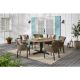 Hampton Bay Devonwood 7-pc Dark Brown Wicker Outdoor Dining Set with Aloe Cushions