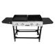 Royal Gourmet 4-Burners Portable Propane Gas Grill and Griddle Combo Grills in Black with Side Tables