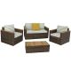 Sunnydaze Decor Kenmare 4-pc Rattan and Acacia Outdoor Patio Furniture Set