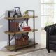 DANYA B 40-inch Brown/Tan Metal 3-shelf Etagere Bookcase w/ Open Back