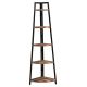 DANYA B 70inch Brown Metal 5-shelf Corner Bookcase