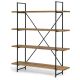 Glamour Home 75inch Brown/Black Metal 4-shelf Etagere Bookcase w/ Open Back