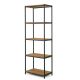 Glamour Home Ailis Brown 75-inch Pine Wood Shelf Etagere Bookcase Media Center w/ Metal Frame