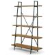 Glamour Home 71.5-inch Brown/Black Metal 5-shelf Etagere Bookcase