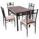 Costway 5-pc Brown Dining Table Chair Set