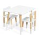 Costway 3-Piece White Pine Wood Top Bar Table Set