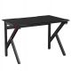 Costway 29.5 in. Black Metal Gaming Desk Gamers Computer Desk E-Sports K-Shaped with Cup Holder Hook Home