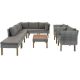 9-Piece Wicker Outdoor Patio Conversation Sofa Set, Armrest Chairs with Gray Cushions