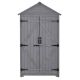 35.4 in. W x 22.4 in. D x 69.3 in. H Grey Wood Outdoor Storage Cabinet Tilting Shed with 3-Tiers of Backyard Shelves