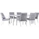 MOD Greyson 7-Piece Aluminum Outdoor Dining Set with Grey Cushions and 72 in. x 40 in. Table