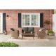 StyleWell Kendall Cove 4-Piece Steel Patio Conversation Outdoor Seating Set w/ Charcoal Cushions
