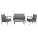 4PCS Rattan Patio Furniture Set Outdoor Wicker Conversation Set w/Cushions